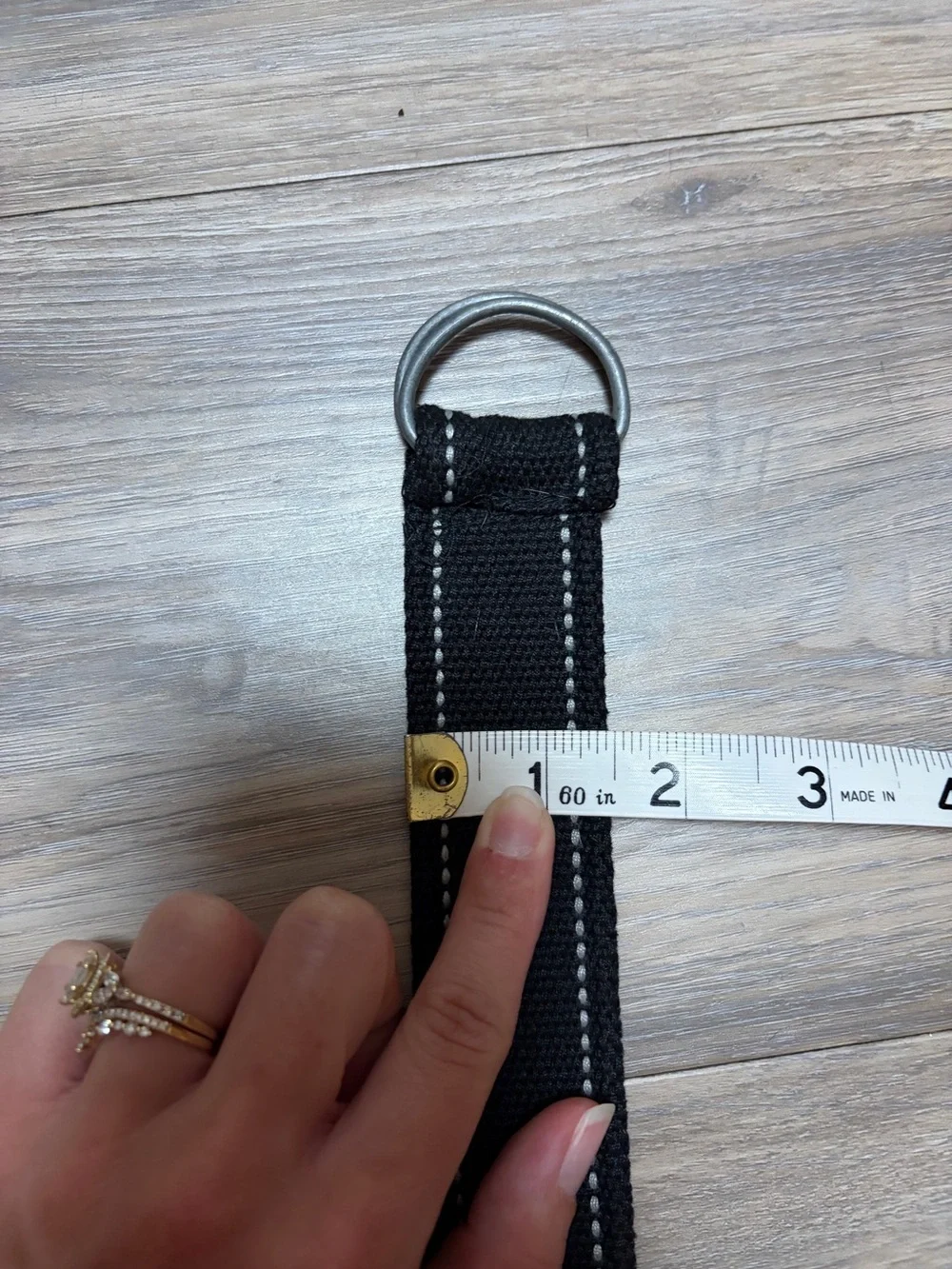 U.S. Polo Assn. Black Webbed Belt D-Ring Buckle Casual Belt 28.5”